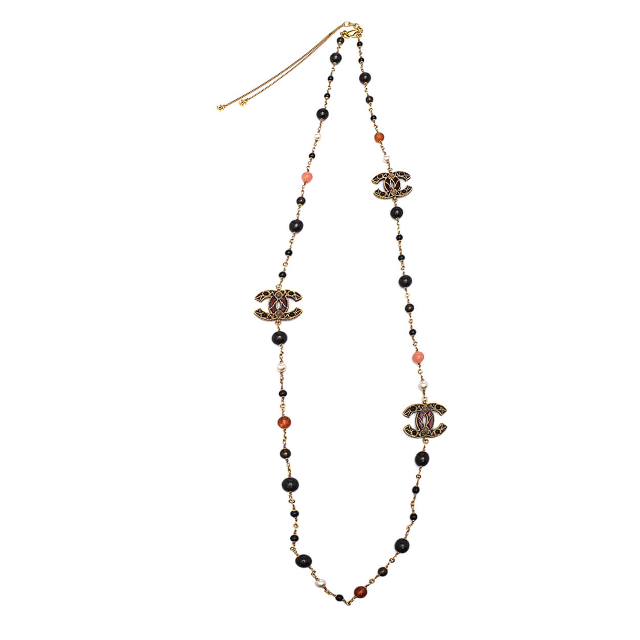 Chanel - Multicolor Gripoix Poured Glass CC Long Chain Necklace